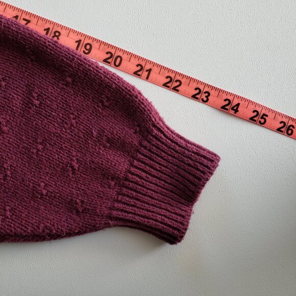 Vintage Northern Reflections By Parkhurst Maroon Farmhouse Knit Sweater Size L - Picture 15 of 15